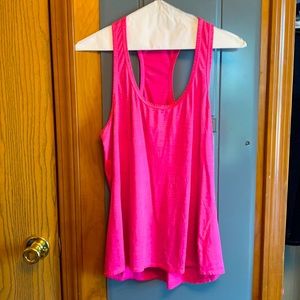 Athleta ribbed hot pink racer back tank
